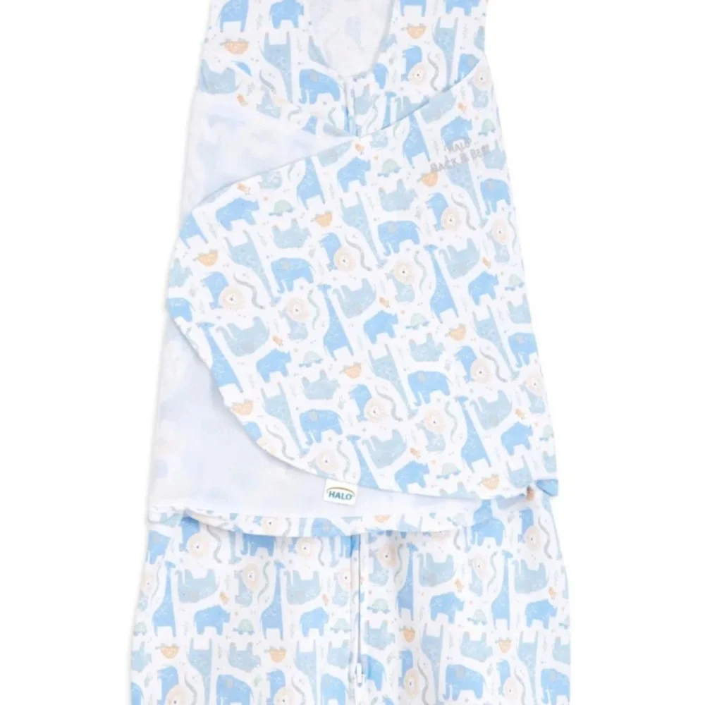 🔴HALO Sleep SackSwaddle🔴 Blue Safari Animal Design🔴newborn/0-3 months🔴